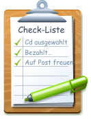 Check-Liste Cd ausgewhlt Bezahlt Auf Post freuen